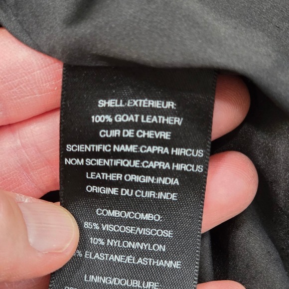 Alice + Olivia Black Goat Leather Suede Draped Open Front Cropped Jacket Small - Picture 8 of 8